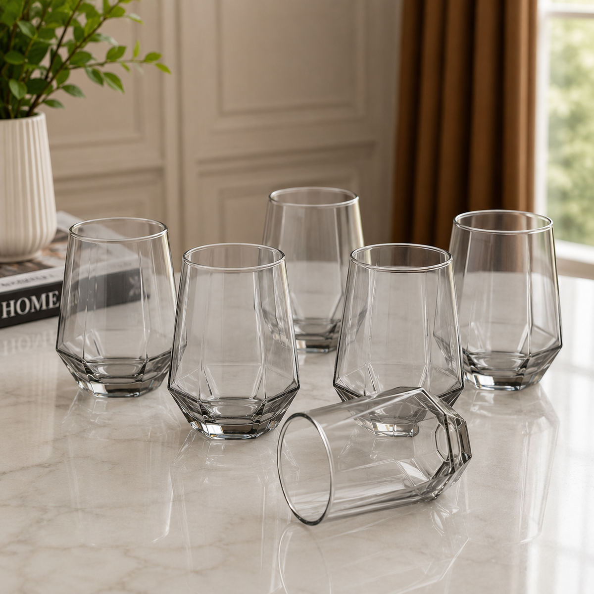 Clear Tumbler Glass – Modern Everyday Drinking Glass (340 ml)