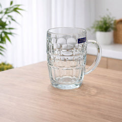 Pack of 6 Of Textured Glass Mug with Handle - Habitt