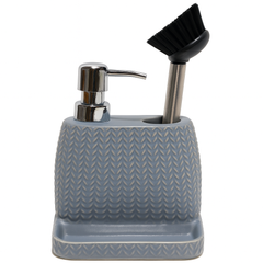 Dispenser with Brush – Textured Grey Design