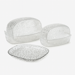 8-Piece Crystal Design Snack Plate Set – Elegant Small Serving Dishes for Snacks, Fruits & Desserts | Transparent Textured Plate Set&nbsp;