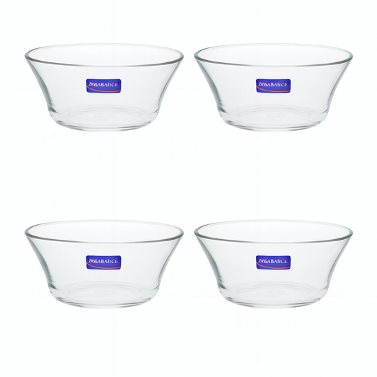 Deli Glassware Clear Glass Serving Bowl Set – 4 Pieces, 230 mm Diameter