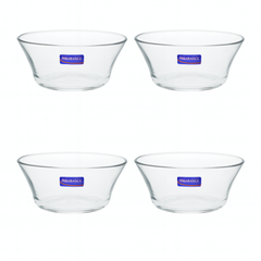 Deli Glassware Clear Glass Serving Bowl Set – 4 Pieces, 230 mm Diameter