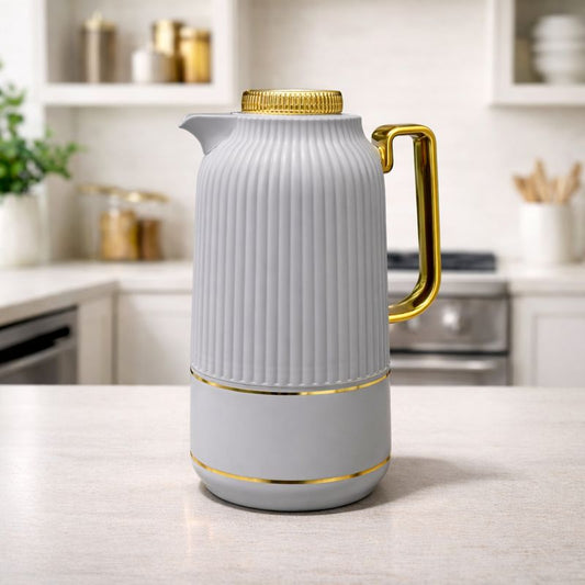 Premium Vacuum Flask 1 Liter – Insulated Thermos (Grey, Brown, white) - Habitt