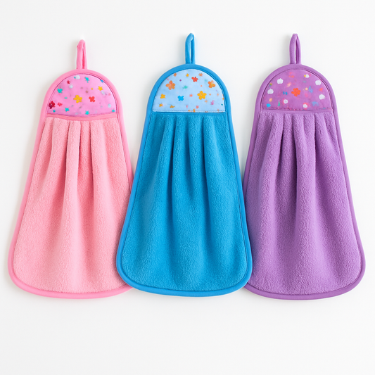 1Pc Kitchen Cleaning Towel – Soft Hanging Microfiber Towel (37×27 cm)