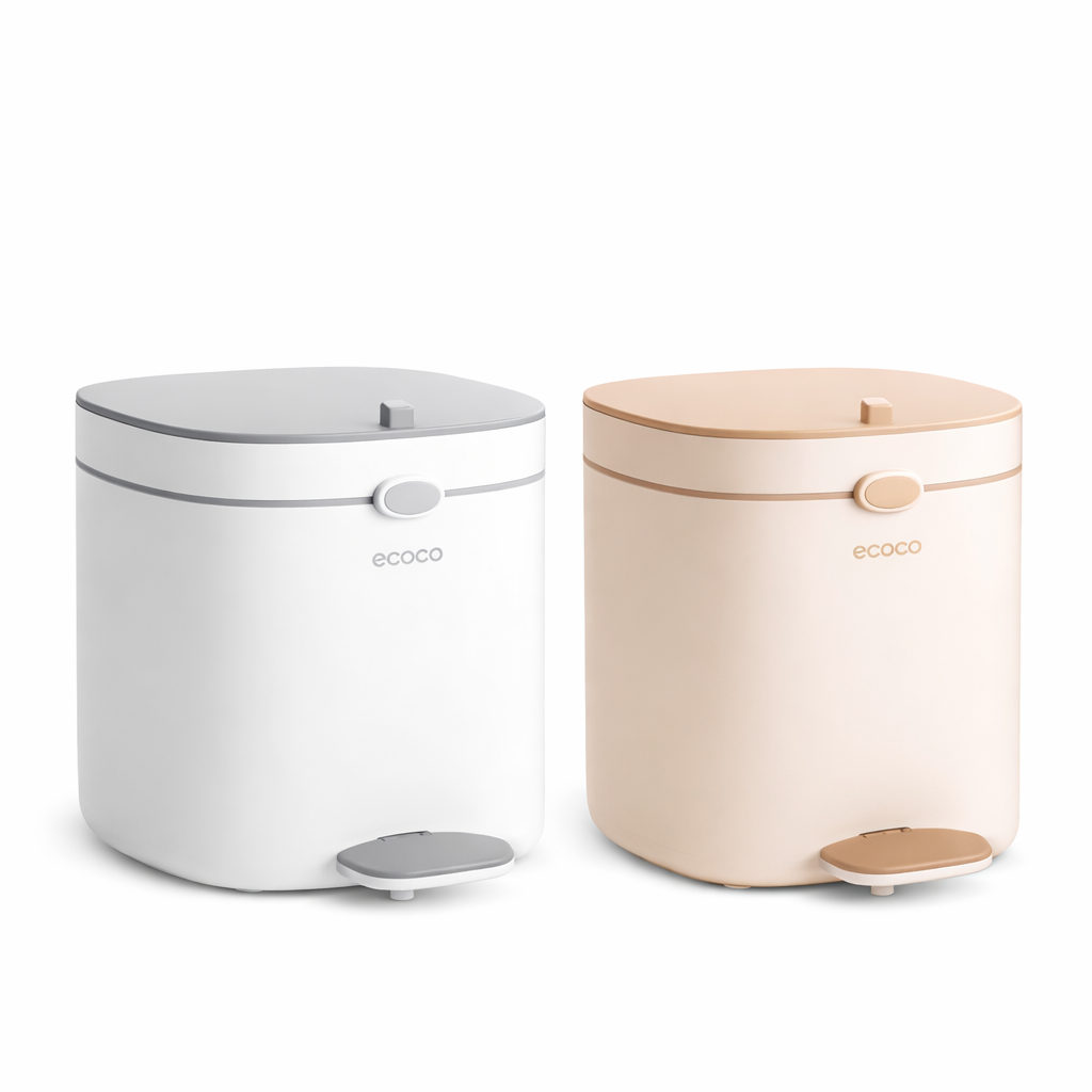 1 PC ECOCO Trash Can – Modern Pedal Dustbin with Lid (Compact & Hygienic Design) - Habitt