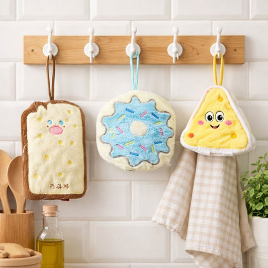 1 pc Assorted - Cartoon Style Hanging Kitchen Towel – Cute Absorbent Hand Towel for Kitchen & Bathroom