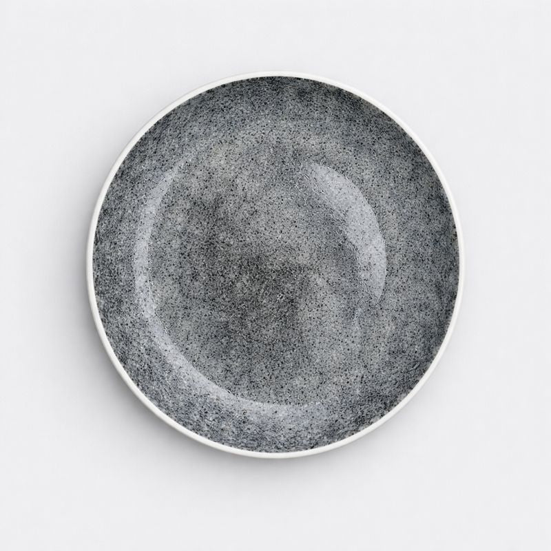 Ceramic Dinner Plate – Grey Stoneware Finish - Habitt