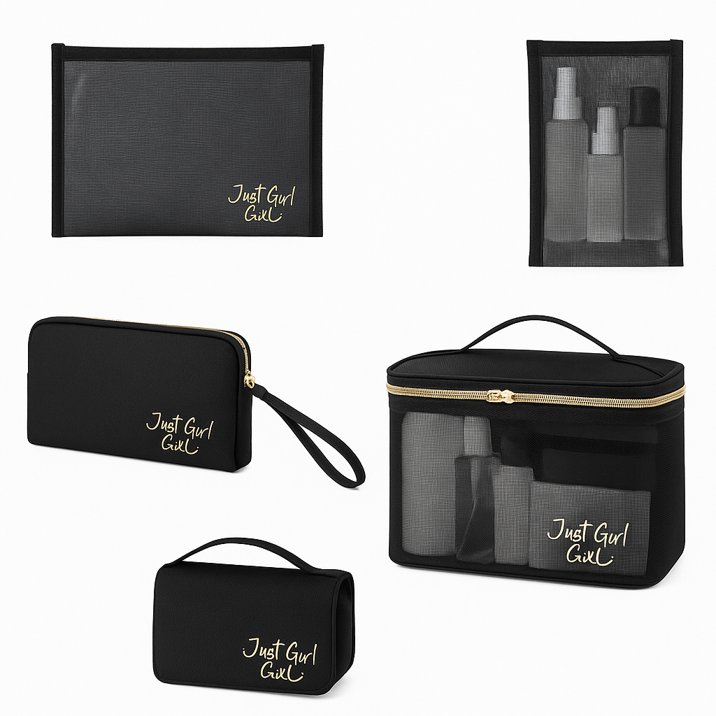 5PCS Mesh Travel Bag Set – Waterproof Cosmetic &amp; Toiletry Organizer
