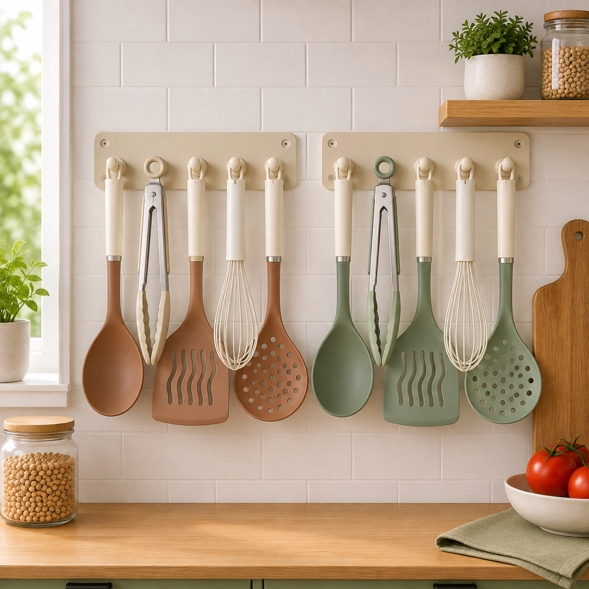 5-Piece Silicone Kitchen Tool Set Assorted – Cooking & Serving Utensil Set | Modern Kitchen Accessories
