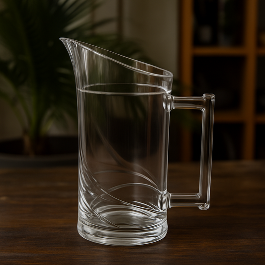 1.1L Slanted Clear Glass Jug – Modern Diagonal-Design Beverage server