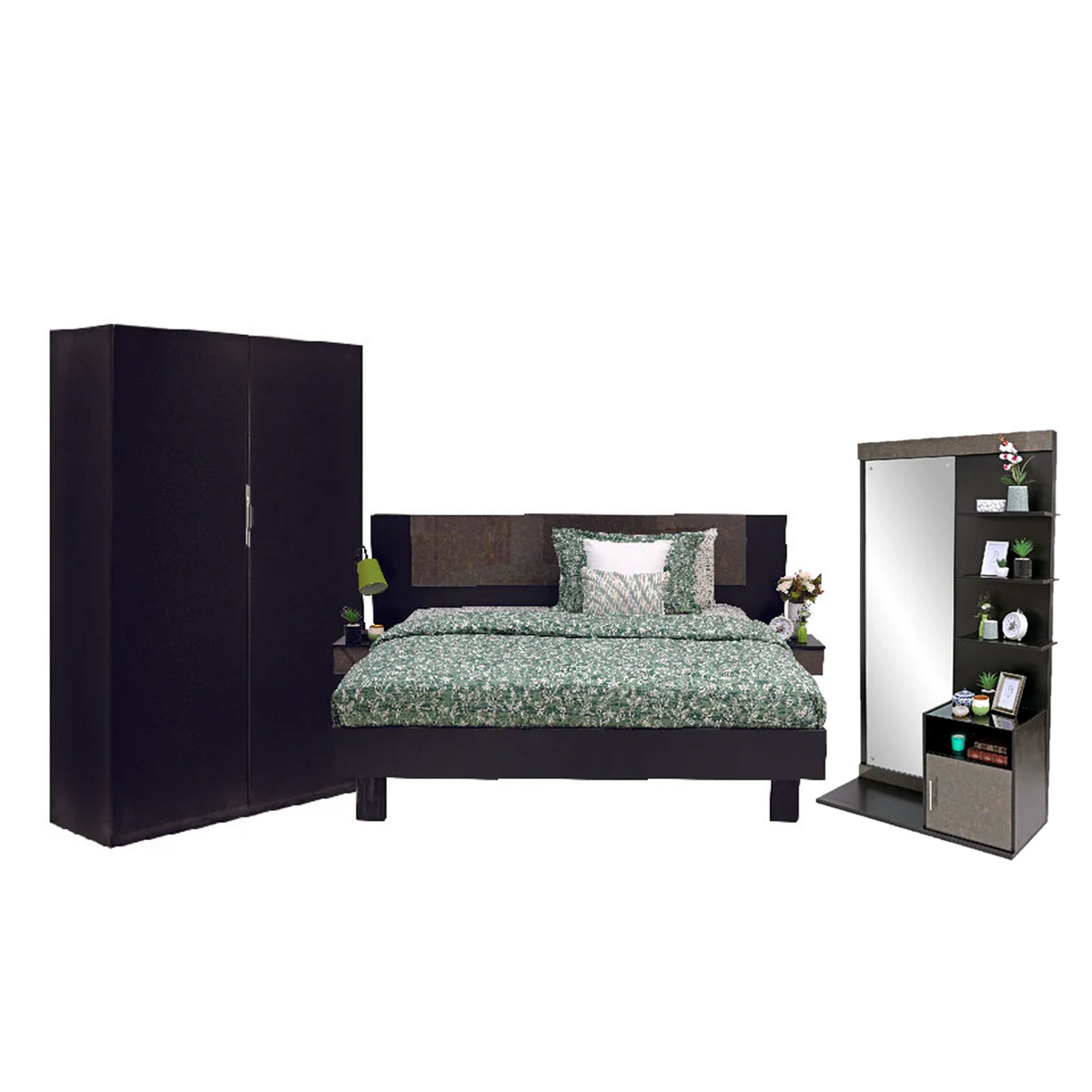 Novak - Bed, Dresser & 2 Door wardrobe