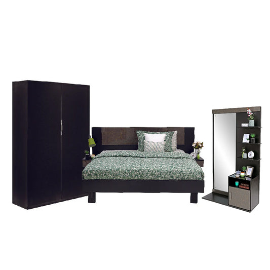 Novak - Bed, Dresser & 2 Door wardrobe