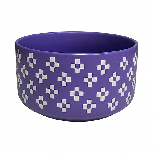 760ML Patterned Ceramic Bowl – Purple| Designer Serving Bowls for Snacks, Soups & Salads