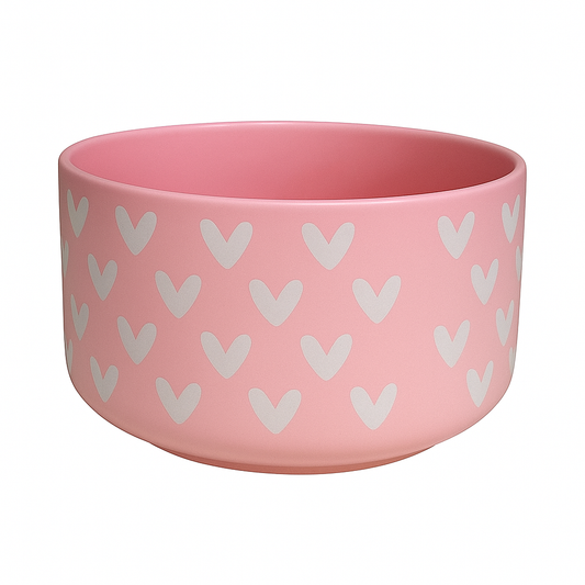 760ML Patterned Ceramic Bowl – Pink | Designer Serving Bowls for Snacks, Soups & Salads