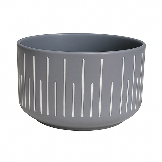 760ML Patterned Ceramic Bowl – Grey | Designer Serving Bowls for Snacks, Soups & Salads