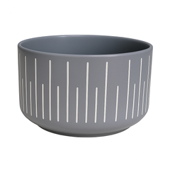 760ML Patterned Ceramic Bowl – Grey | Designer Serving Bowls for Snacks, Soups & Salads