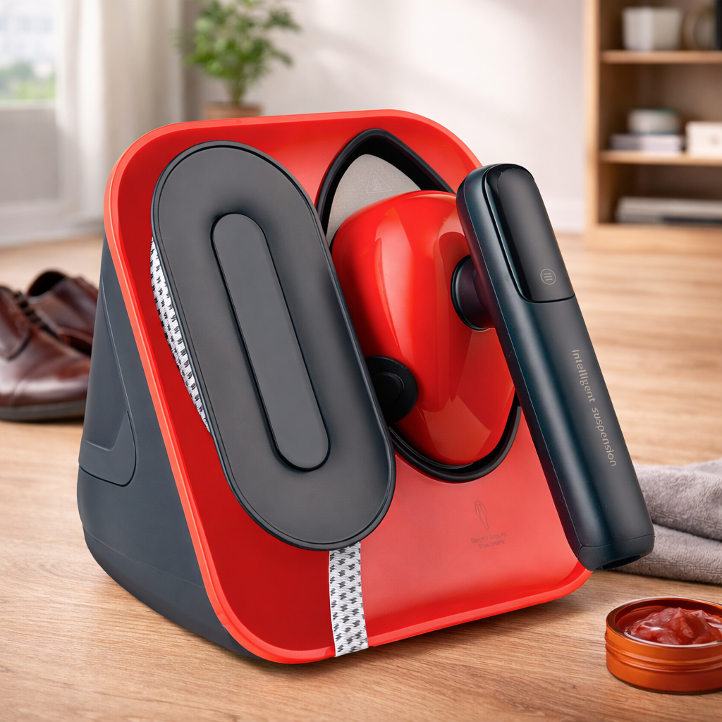 Alpina SF-2321 Tabletop Garment Steamer | 1.1L Water Tank, 1370–1630W Powerful Fabric Steamer – Red & Black - Habitt