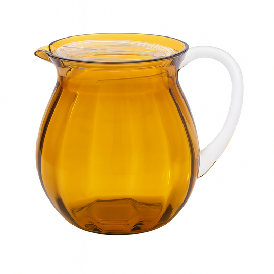 Amber Glass Lassi Jug with Lid – 6 Piece Set