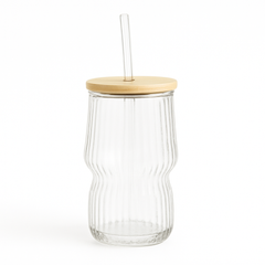 Ice Tea Glass –  with Lid & Straw