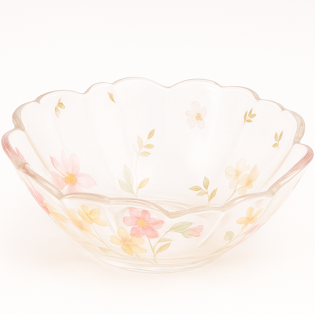 Daisy Bowl Clear – Floral Glass-Style Serving Bowl