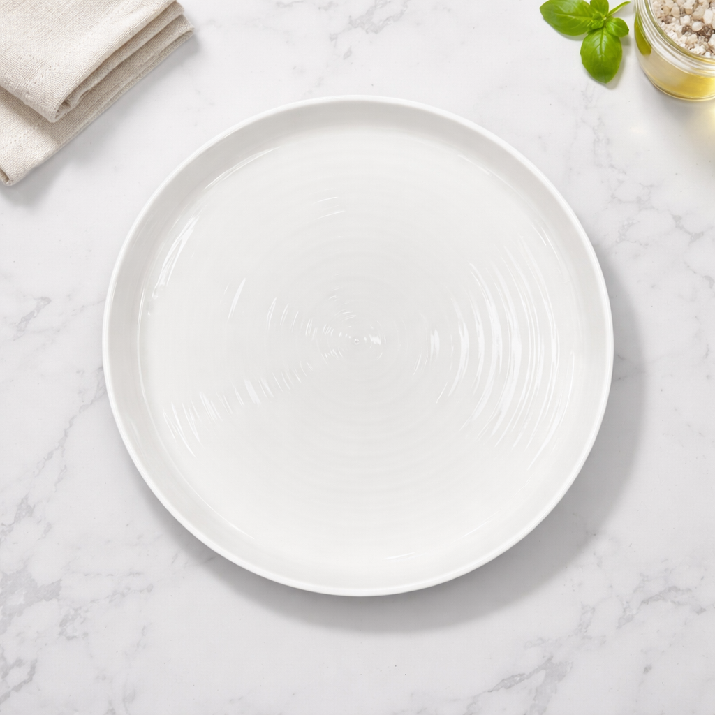 Classic White Porcelain Plate – Elegant Everyday Dinnerware - Habitt
