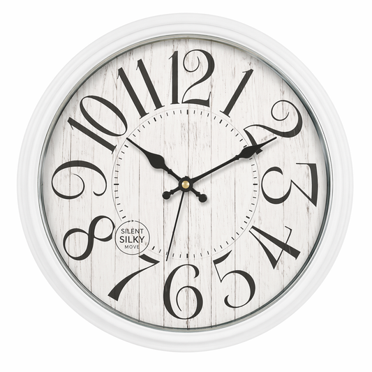 Rustic “Old Town” Wall Clock – 14.5-Inch Vintage Decorative Clock with Raised Numbers & Antique Plastic Frame - Habitt