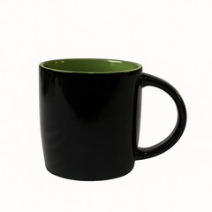 Black and Green Two-Tone Ceramic Mug – Glossy Coffee & Tea Cup