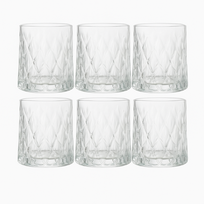 Clear Glass Tumbler 370 ml – Set of 6 - Habitt