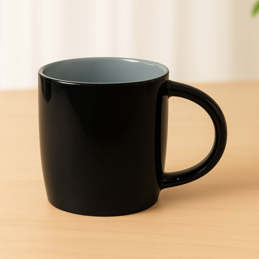 Glossy Black Ceramic Mug – Classic Coffee & Tea Cup