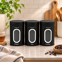 3-Piece Canister Set – Black