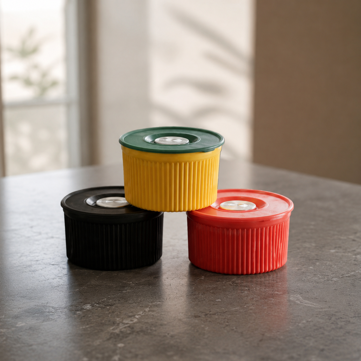 Assorted 3Pcs Stacked Bowls-Lines-5204