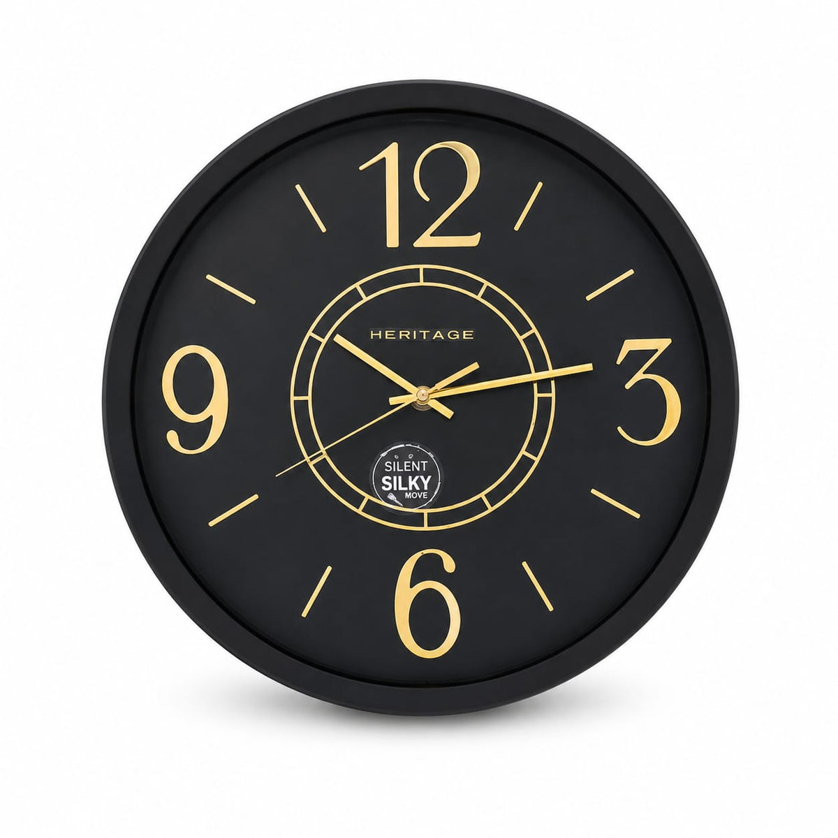 Heritage Wall Clock – 14.5" Black & Gold