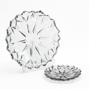 7-Piece Premium Coloured Cake Serving Set – Elegant 178/337 mm Diamond-Cut Plates in Gold & Silver - Habitt