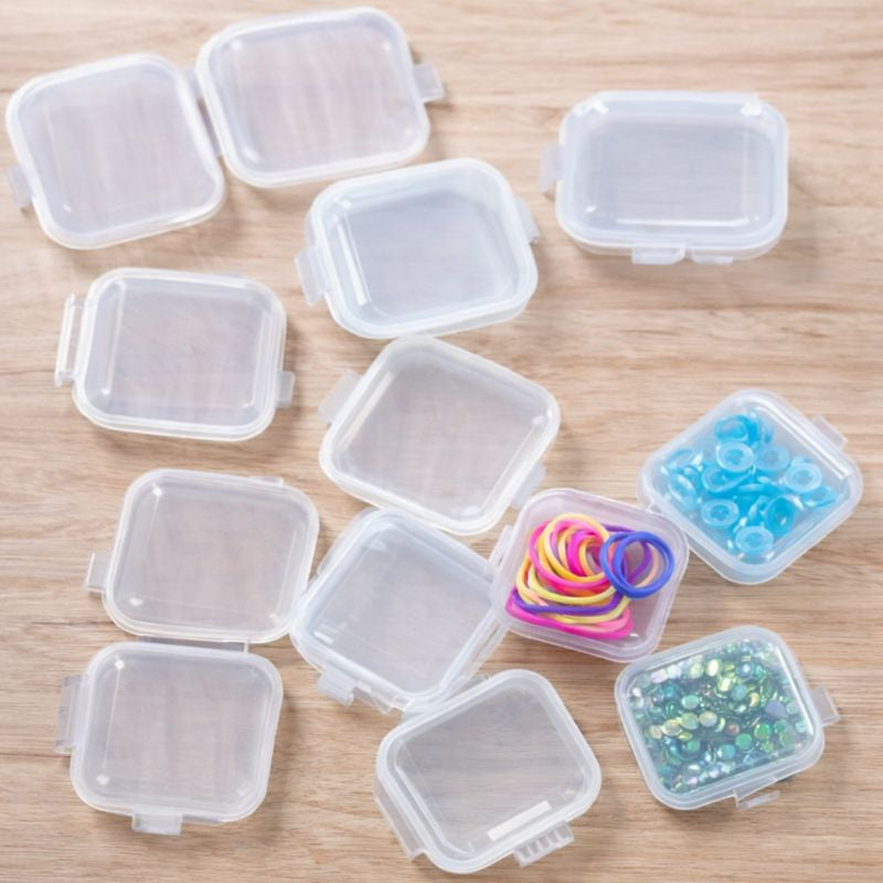 12 PCS Plastic Jewelry Storage Box – Mini Transparent Organizer Set