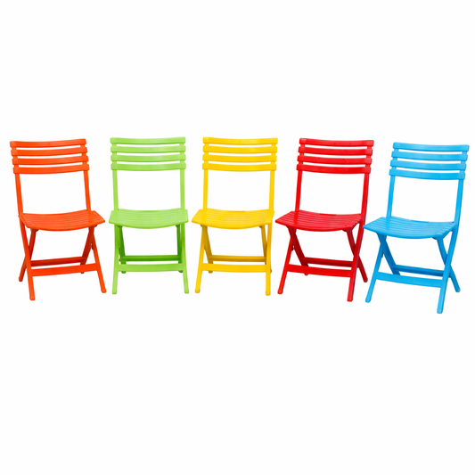 Kids Folding Chair – Colorful Portable Plastic Chair (Yellow, Green, Red, Blue, Magenta) for Home & Outdoor Use - Habitt