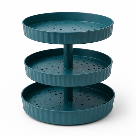 Blue Tiered Plastic Stand – Multi-Level Serving & Display Organizer - Habitt