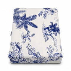 Palm Blue Double Bedding Set Of 6  Cotton