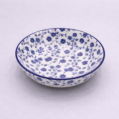 Blue Floral Deep Plate – Classic Printed Serving Plate - Habitt
