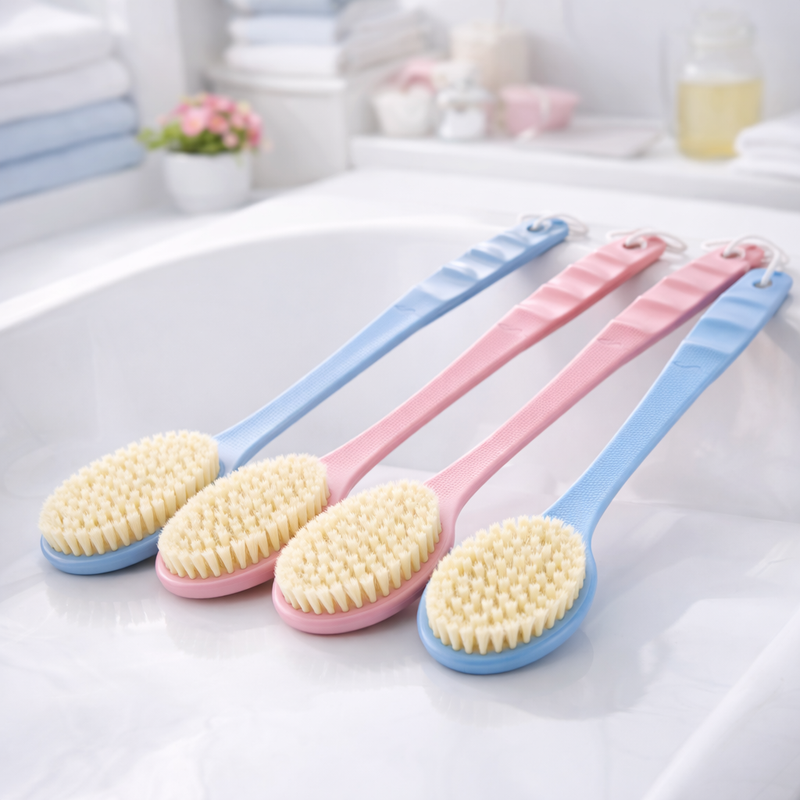 Double Side Massage Bath Brush – Long Handle Body Scrubber - Habitt