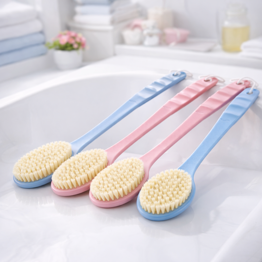Double Side Massage Bath Brush – Long Handle Body Scrubber