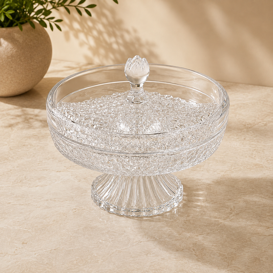 Crystal Dry Fruit Serving Dish with Stand – Small & Large