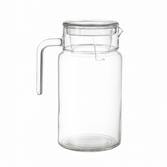 Clear Glass Jug 1700 ml / 1850 ml with Handle & Lid – Large-Capacity Water & Juice Pitcher - Habitt