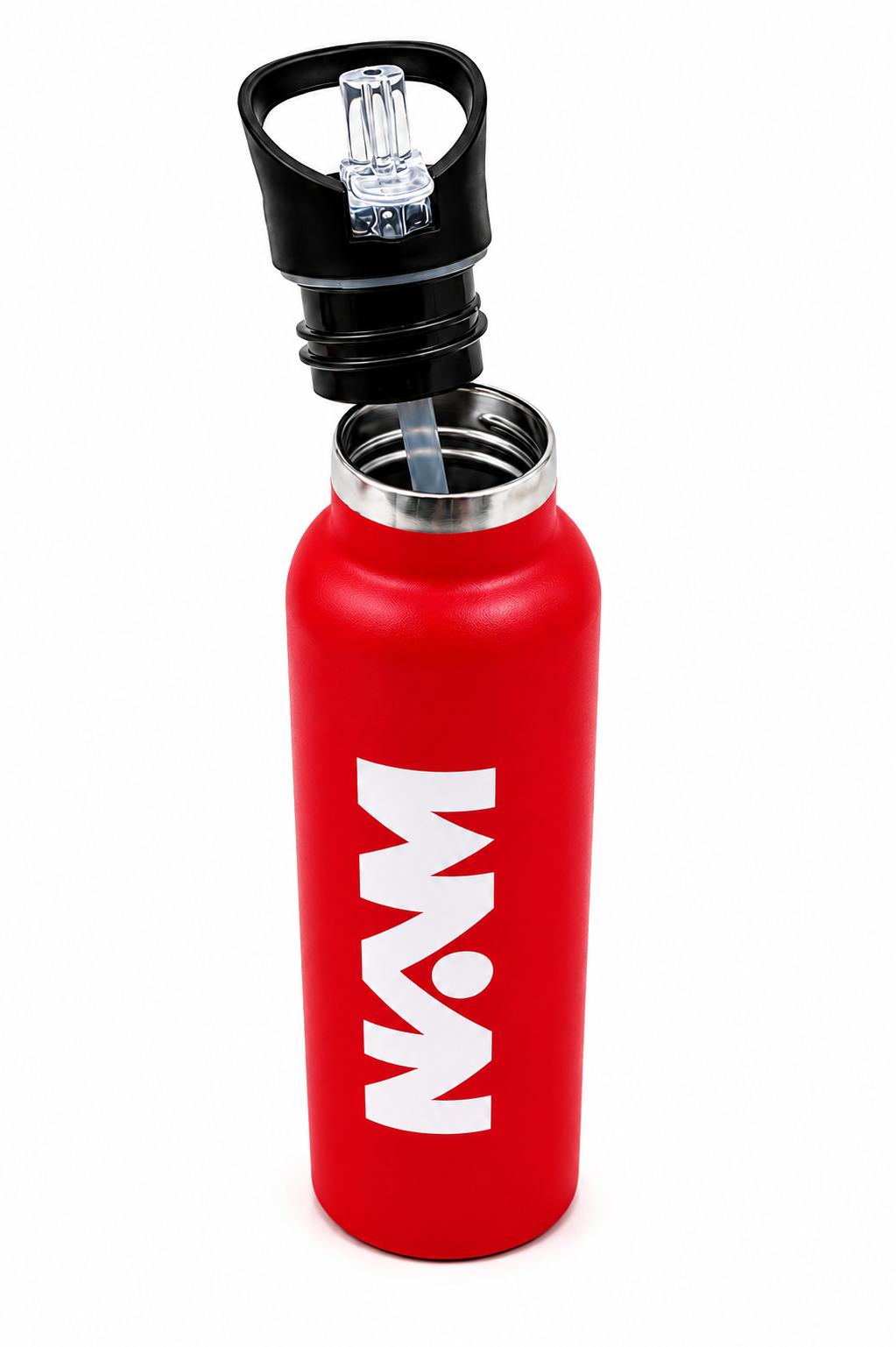 Sport Straw Vacuum Insulated Bottle – Red  Stainless Steel Water Bottle - Habitt