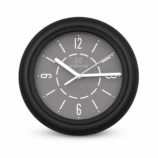 Heritage Wall Clock CLK-035A – 15" Black & Grey
