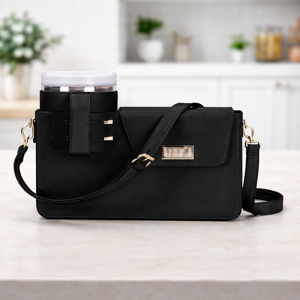 Cross Body Tumbler Bag – Stylish Hands-Free Cup Holder Sling with Phone & Card Pouch