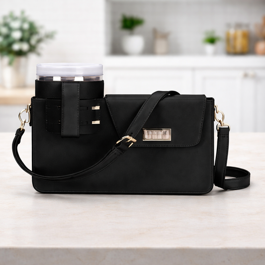Cross Body Tumbler Bag – Stylish Hands-Free Cup Holder Sling with Phone & Card Pouch