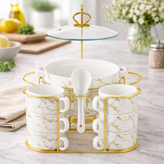 Elegant Gold Accent Soup Set - Habitt