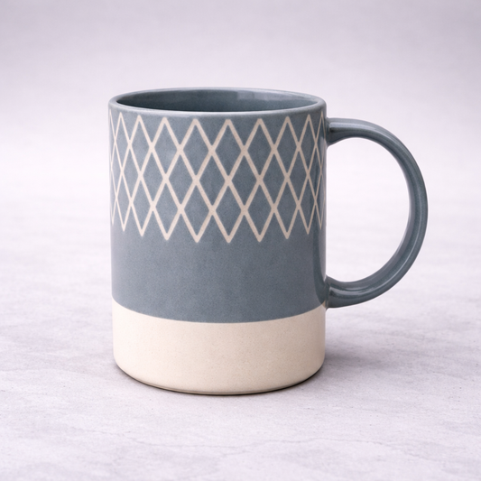 380ml Grey Mug – Modern Pattern Coffee Mug - Habitt