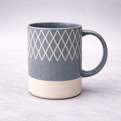 380ml Grey Mug – Modern Pattern Coffee Mug - Habitt