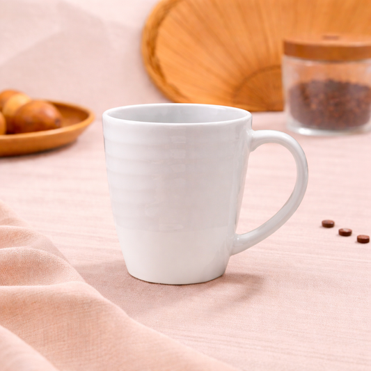 White Ceramic Coffee Mug | Classic Glossy Finish Tea Cup for Everyday Use - Habitt